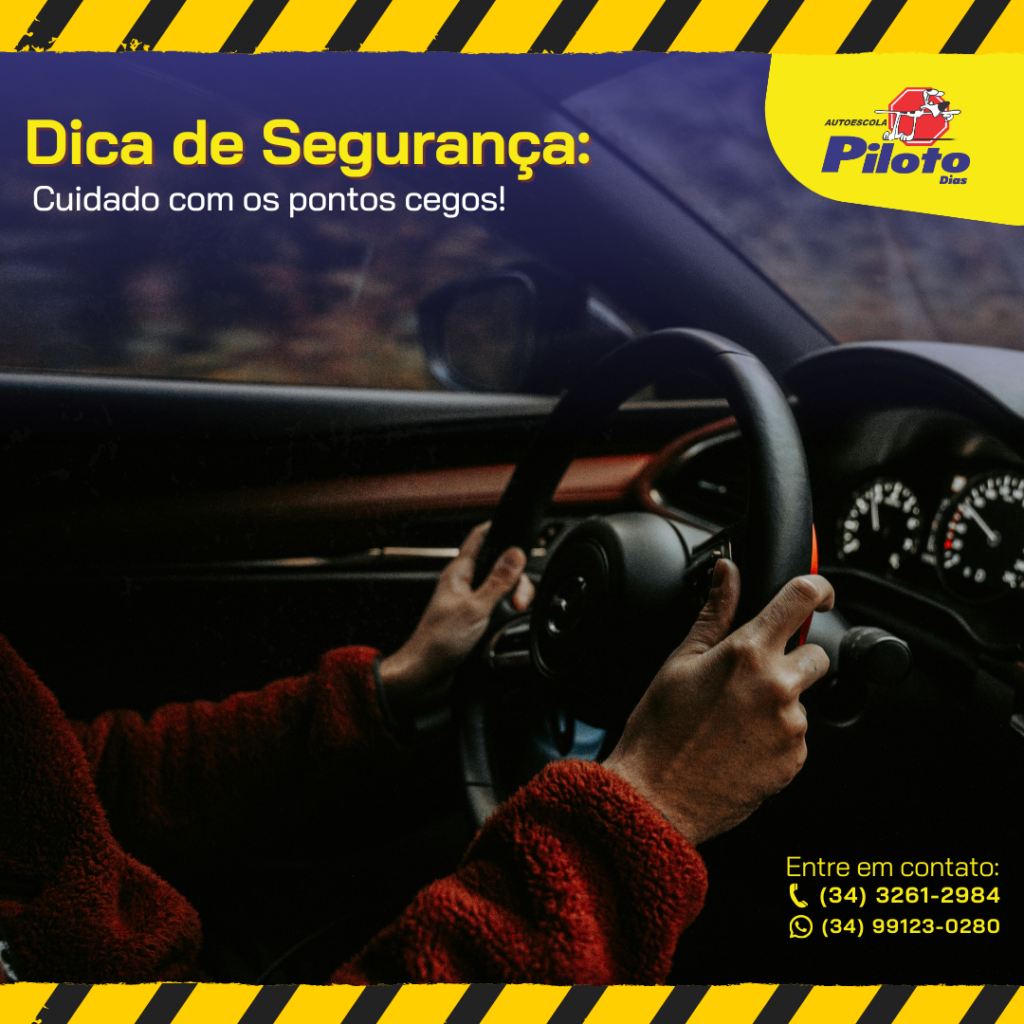 Dica de Segurança. O retrovisor não mostra tudo. Segurança no trânsito não é detalhe — é hábito.