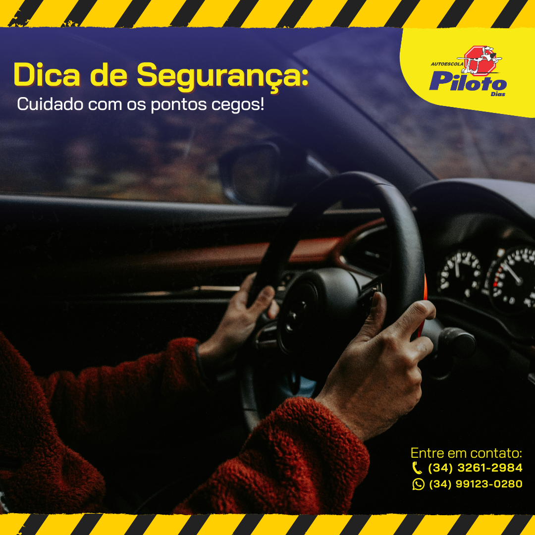 Dica de Segurança. O retrovisor não mostra tudo. Segurança no trânsito não é detalhe — é hábito.