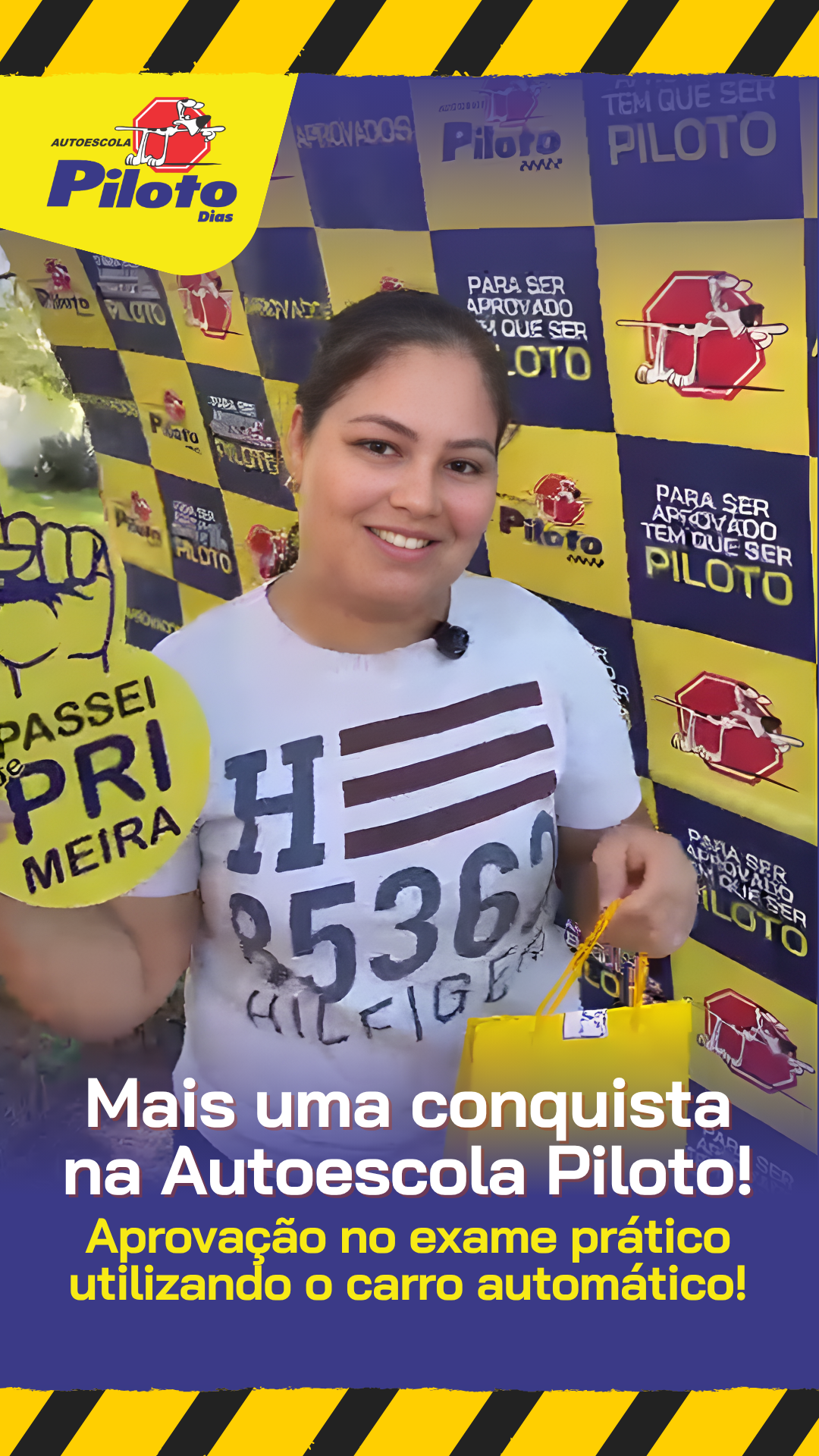 Aprovada Carro Automatico. Uma de nossas alunas realizou o exame prático utilizando o carro automático e saiu com a aprovação! Parabéns pela conquista