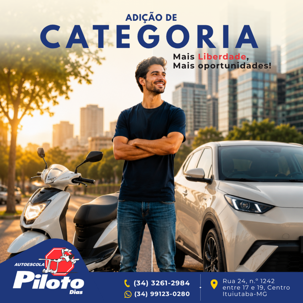 Adição de categoria. Já possui habilitação e quer ampliar suas possibilidades no trânsito? Autoescola Piloto auxilia você durante todo o processo com acompanhamento e orientação.