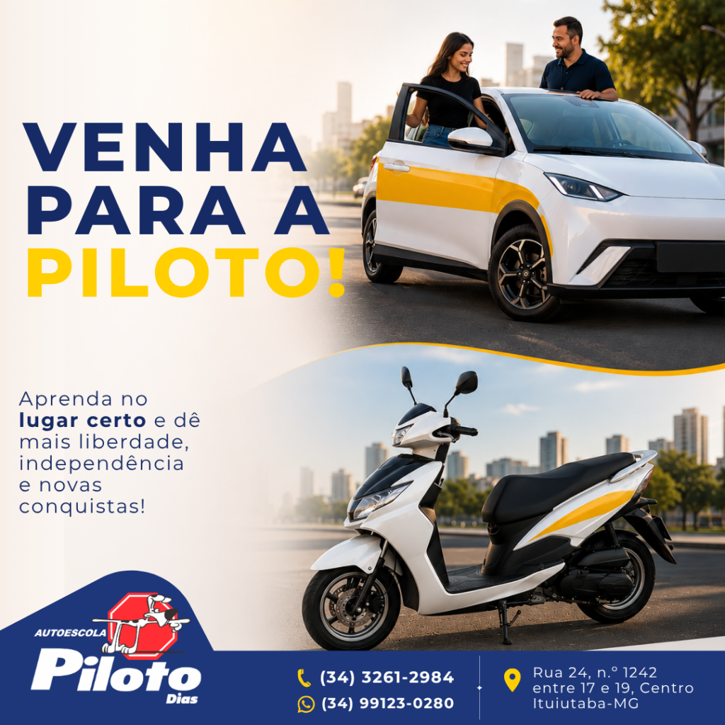 Venha para a Piloto Começar sua habilitação pode ser mais simples quando você aprende no lugar certo.