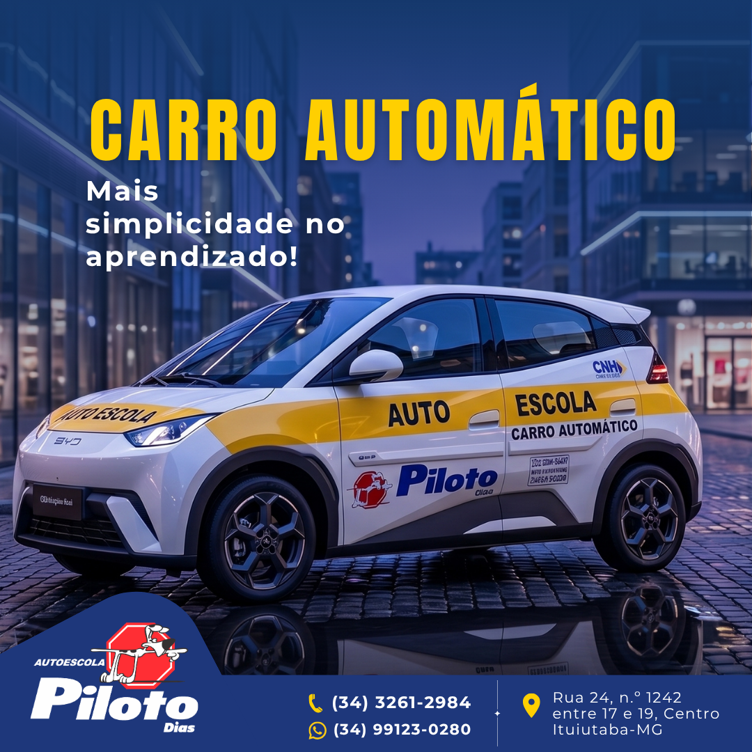 Carro automático. Aprender a dirigir no automático pode deixar tudo mais simples! Quer conhecer essa possibilidade? Fale com a Piloto e saiba mais sobre as aulas com carro automático!